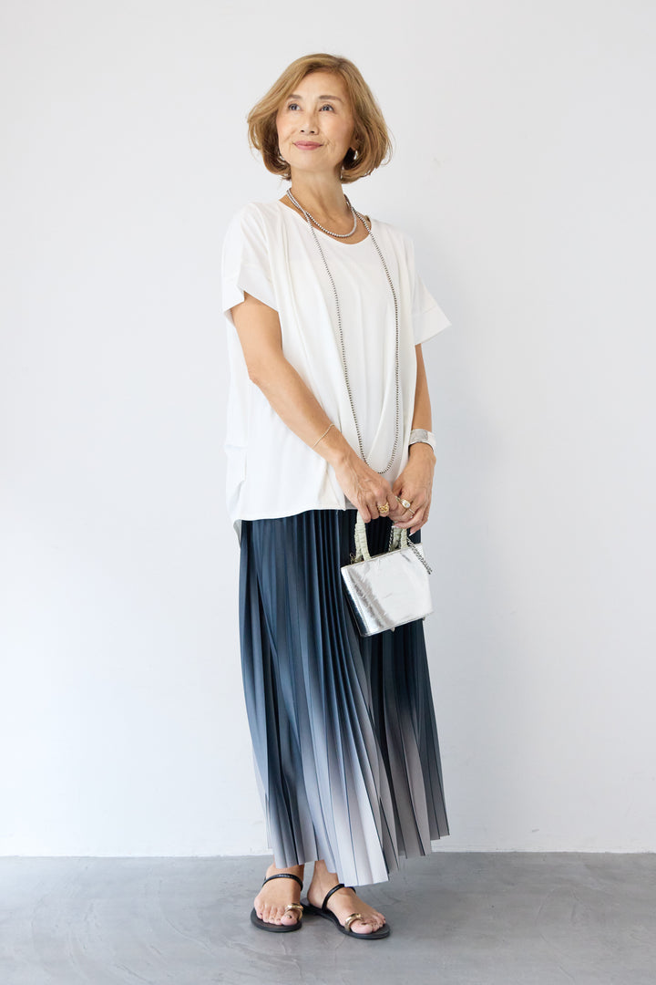 グラデーションロングプリーツスカート