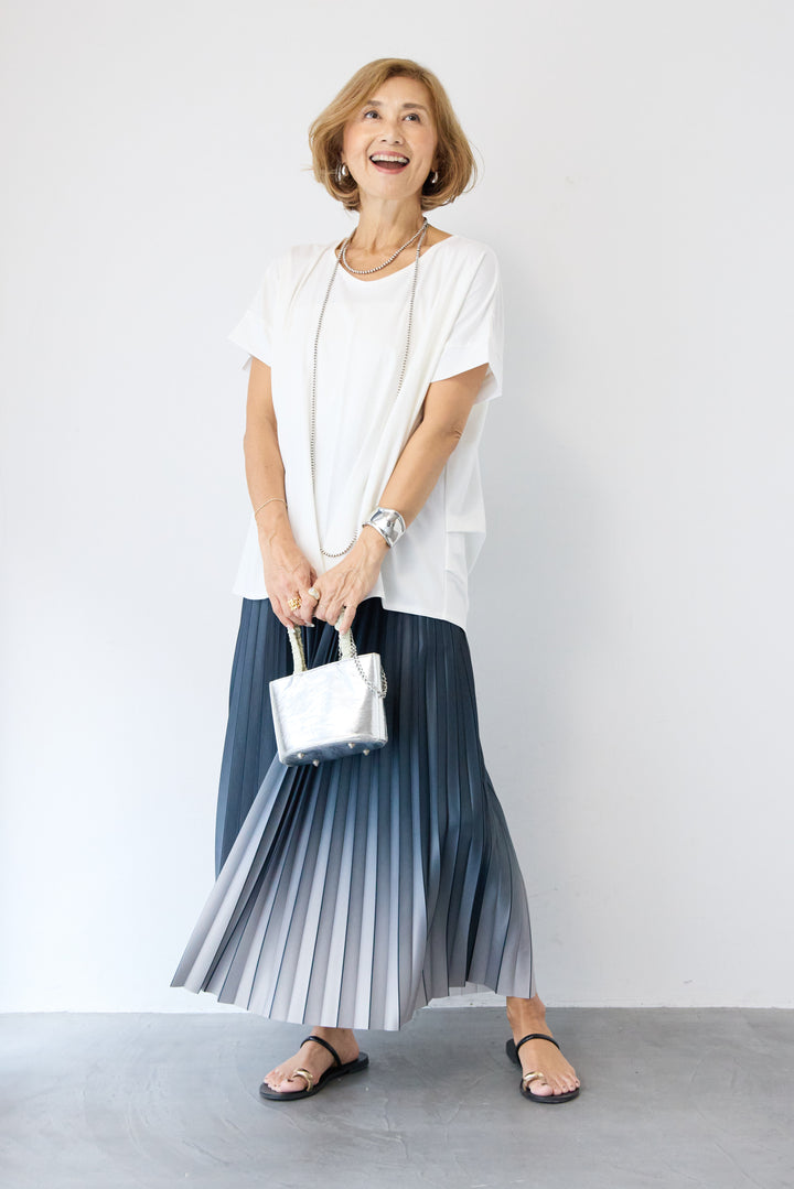 グラデーションロングプリーツスカート