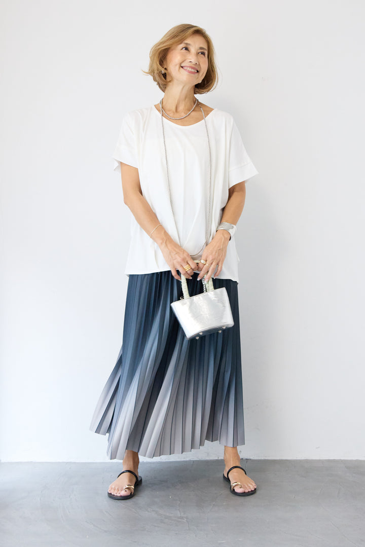 グラデーションロングプリーツスカート