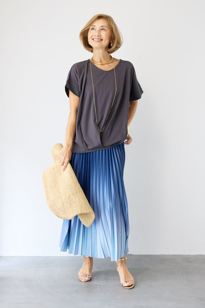 グラデーションロングプリーツスカート