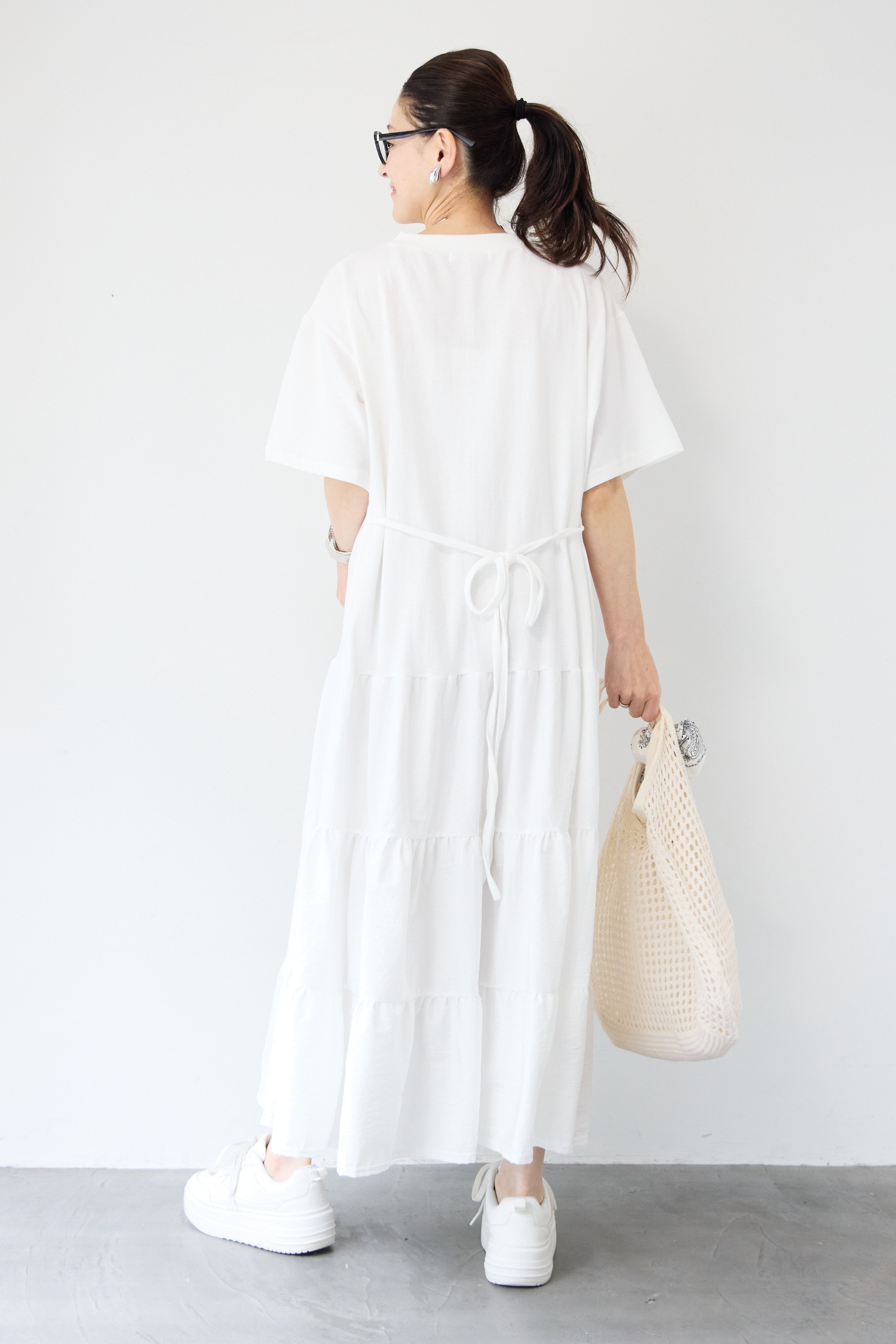 Vネックティアードワンピース – plusotoha