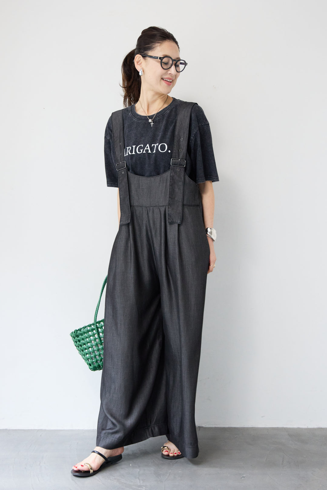前後2WAYテンセルデニムサロペット