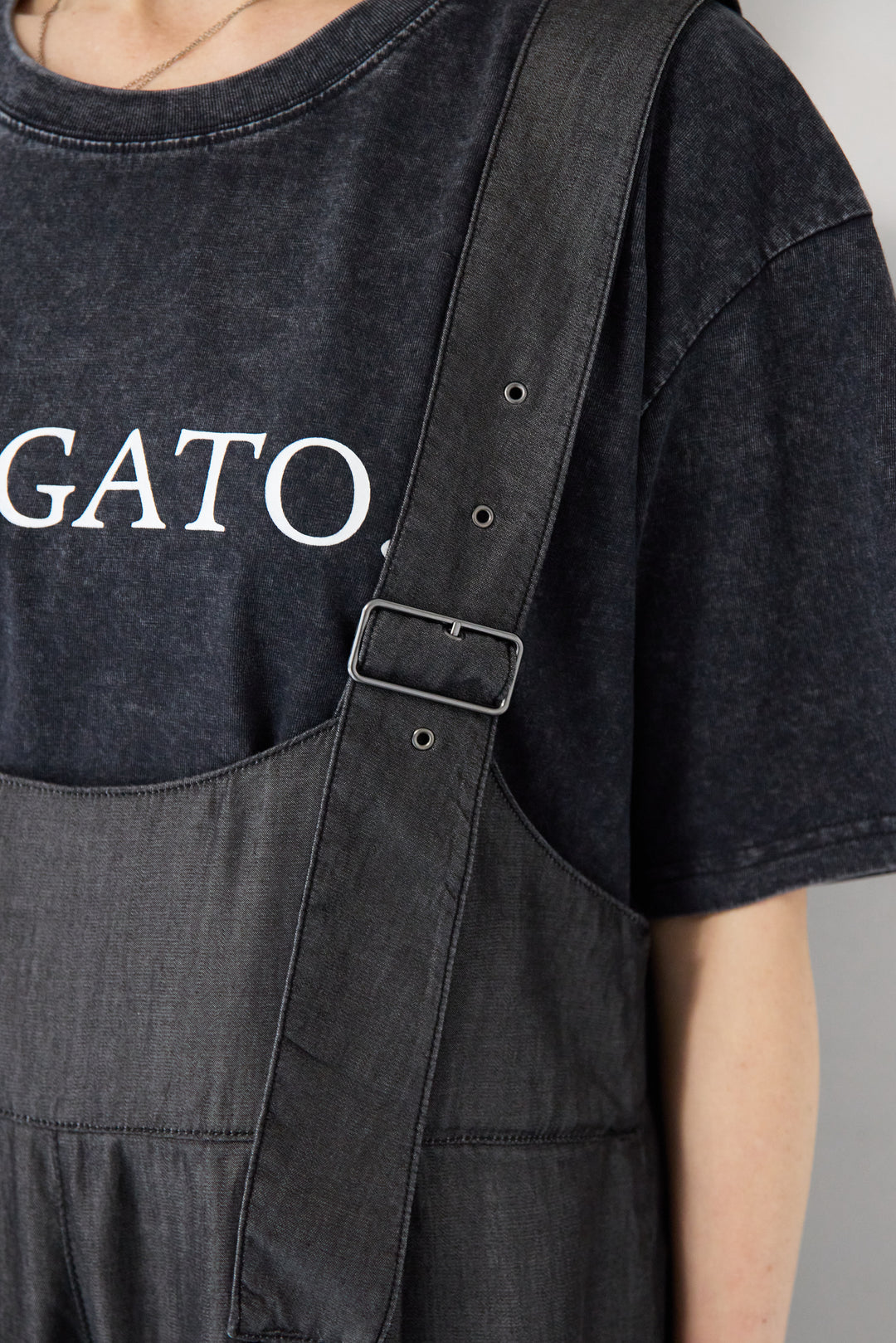 [SET]前後2WAYテンセルデニムサロペット+ヴィンテージARIGATO Tシャツ(2set)