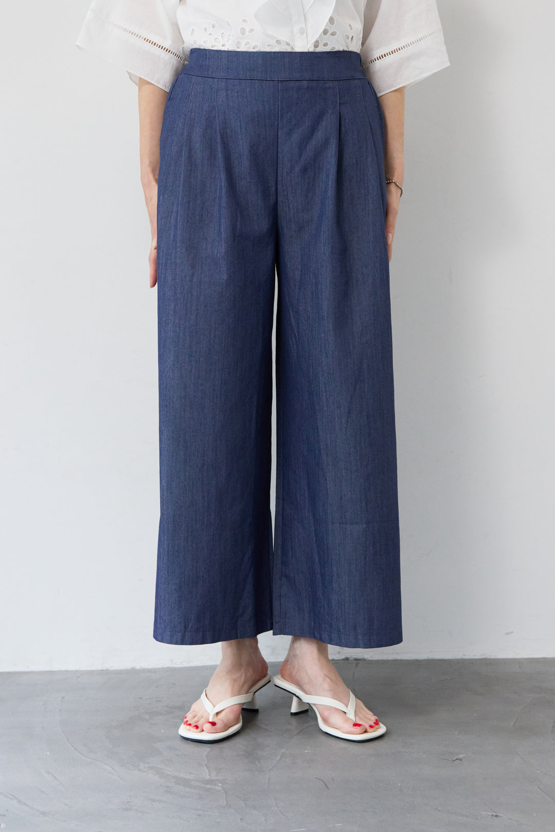シャンブレータックワイドパンツ