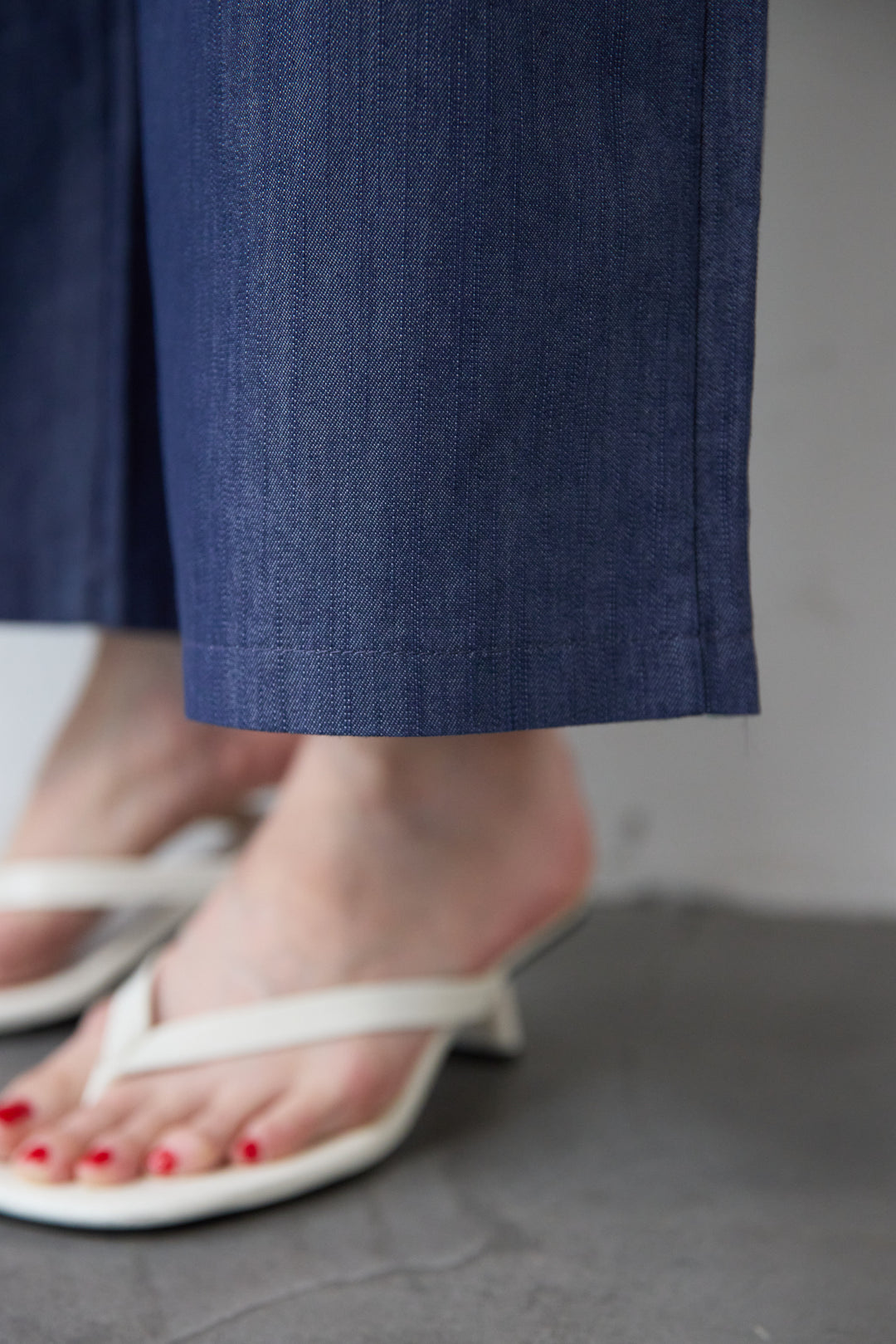シャンブレータックワイドパンツ