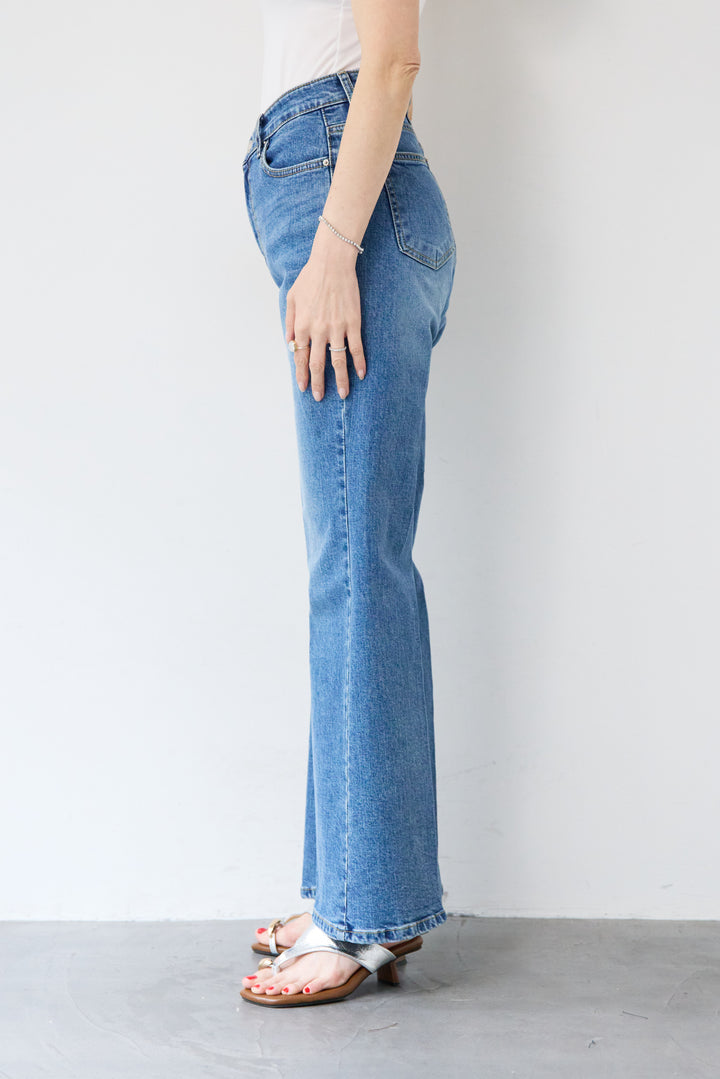 センタープレスデニムパンツ