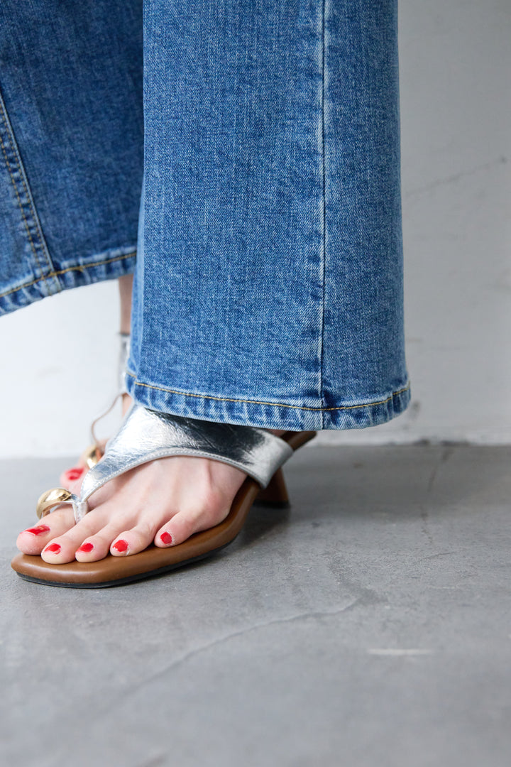 センタープレスデニムパンツ