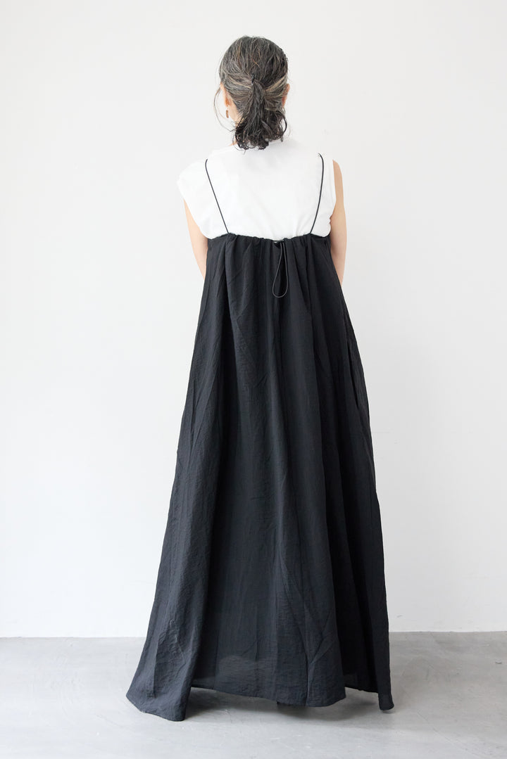 [SET]バックドロストキャミワンピース+【UVカット・接触冷感・吸水速乾・遮熱】USAコットンノースリーブブルオーバー(2set)