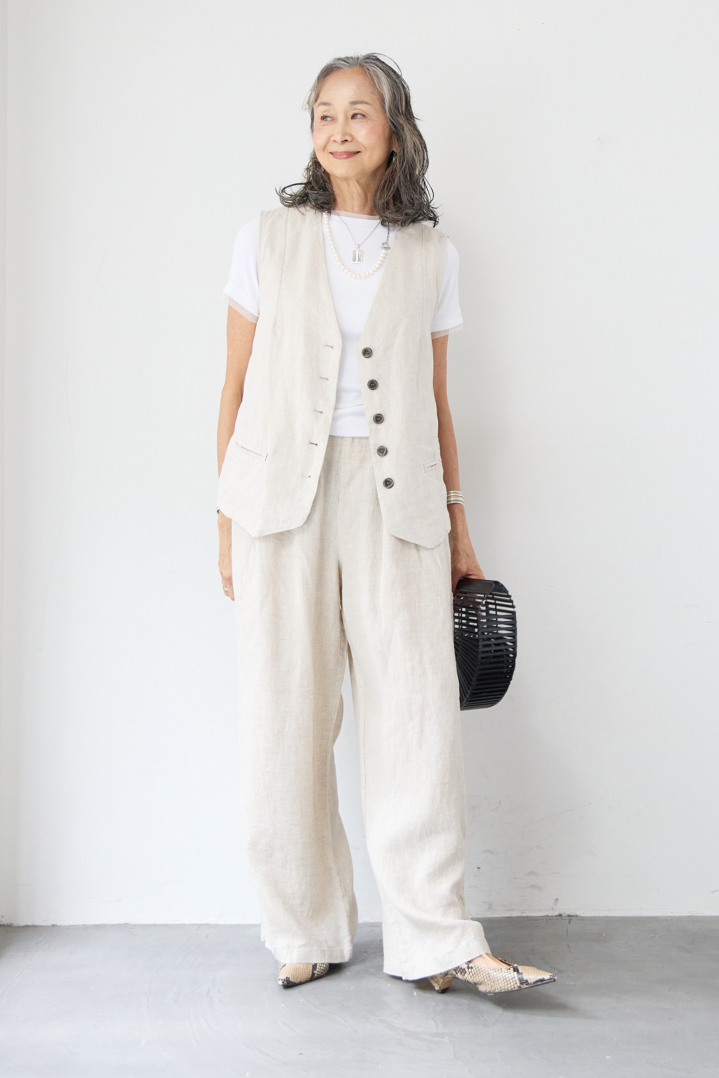 PLUS OTO . HA ボーダーニットとパンツのセット PLUS OTO.HA. × HARUKO – plusotoha