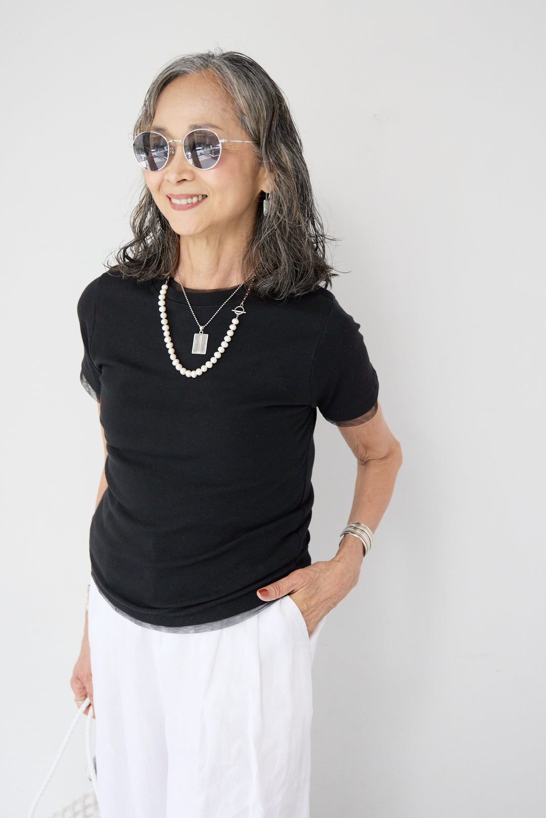 シアートリムリブTシャツ