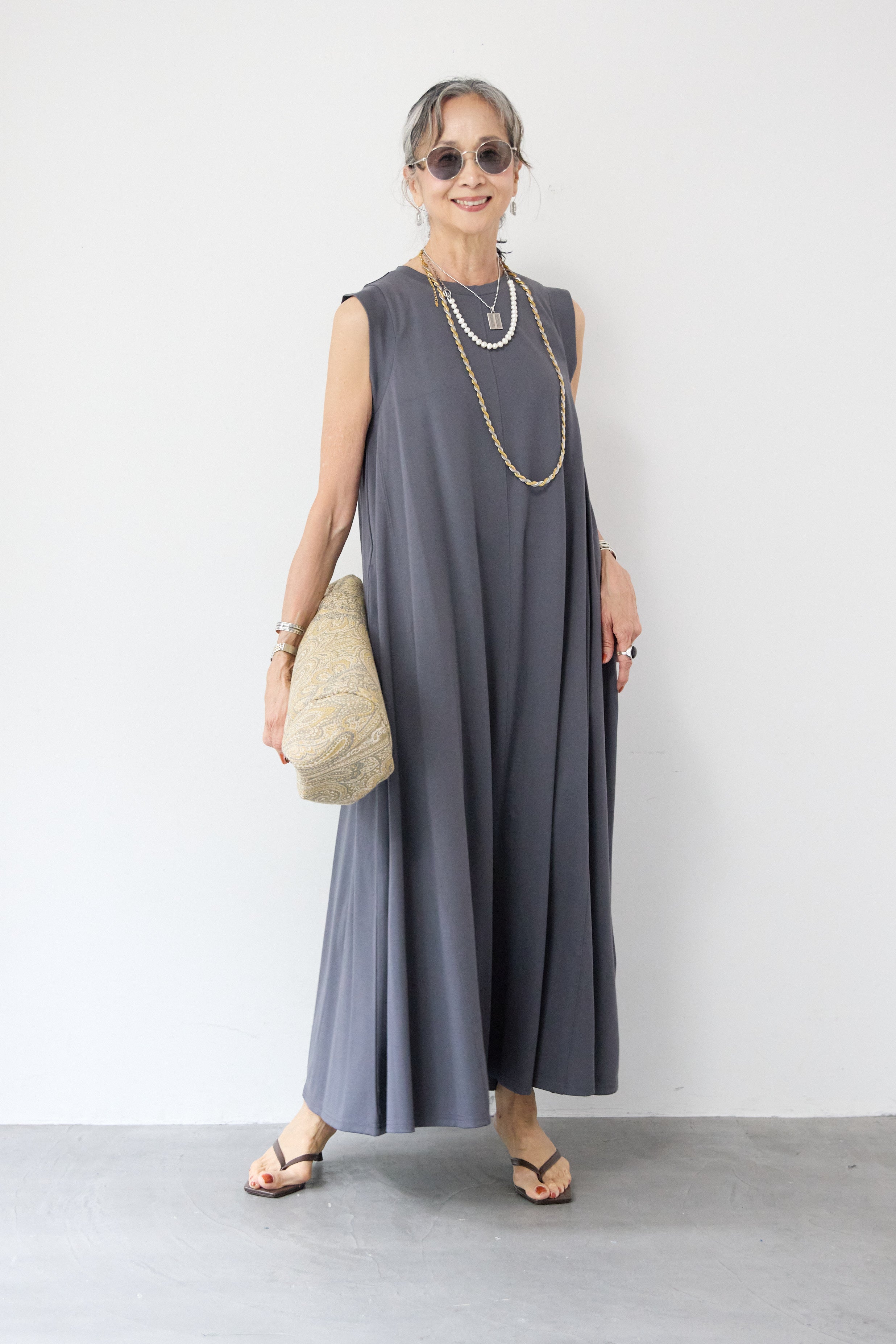シルケットスムースマキシワンピース – plusotoha
