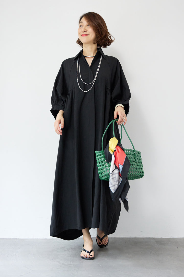 バックオープンツイストシャツワンピース