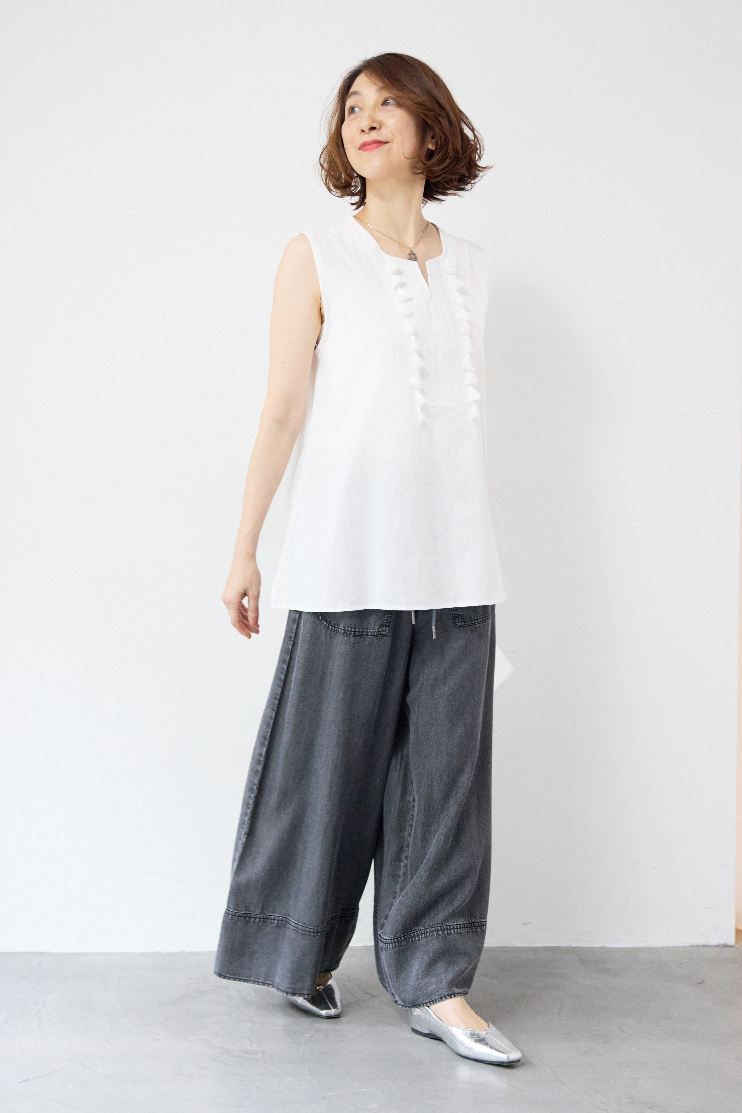 タッセルレースノースリーブブラウス – plusotoha