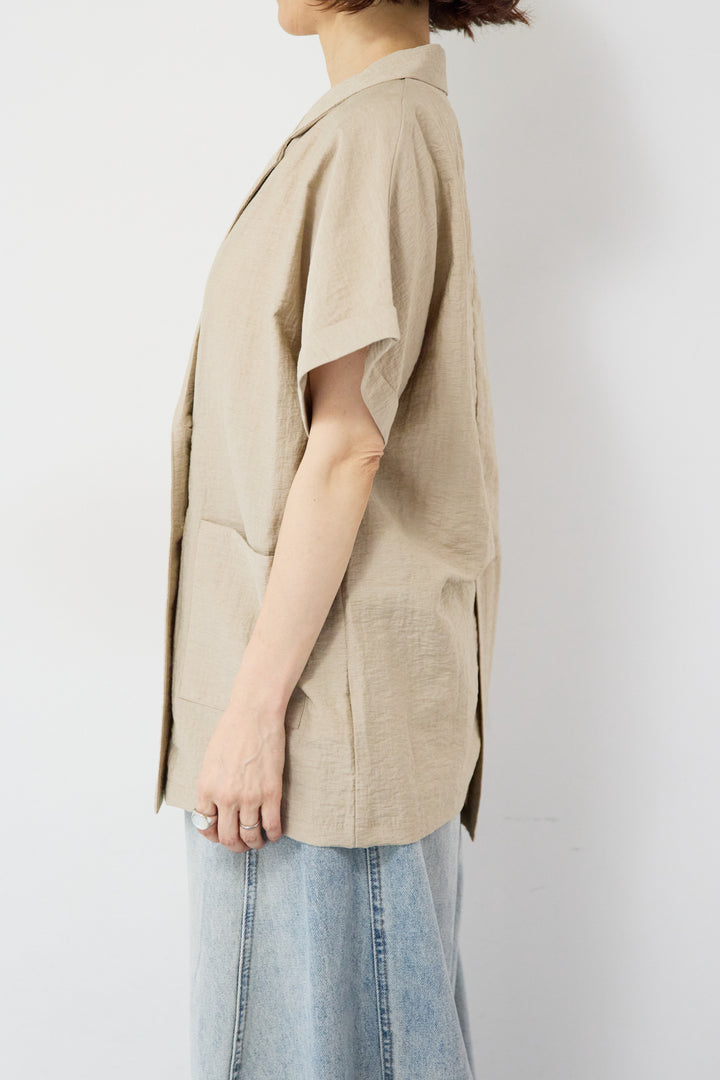 リネン混ショートスリーブジャケット