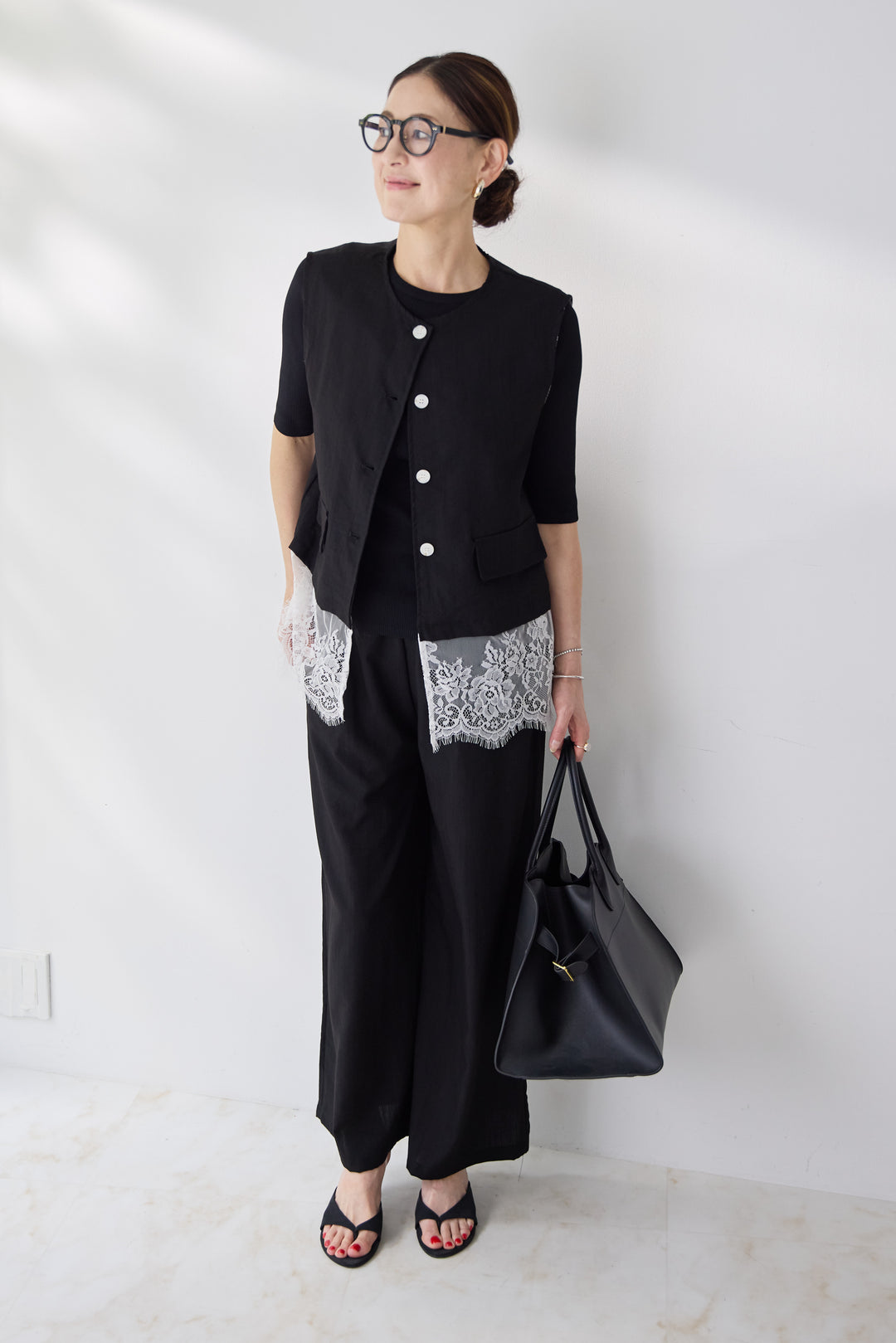 レース切替ベスト＋パンツ セットアップ