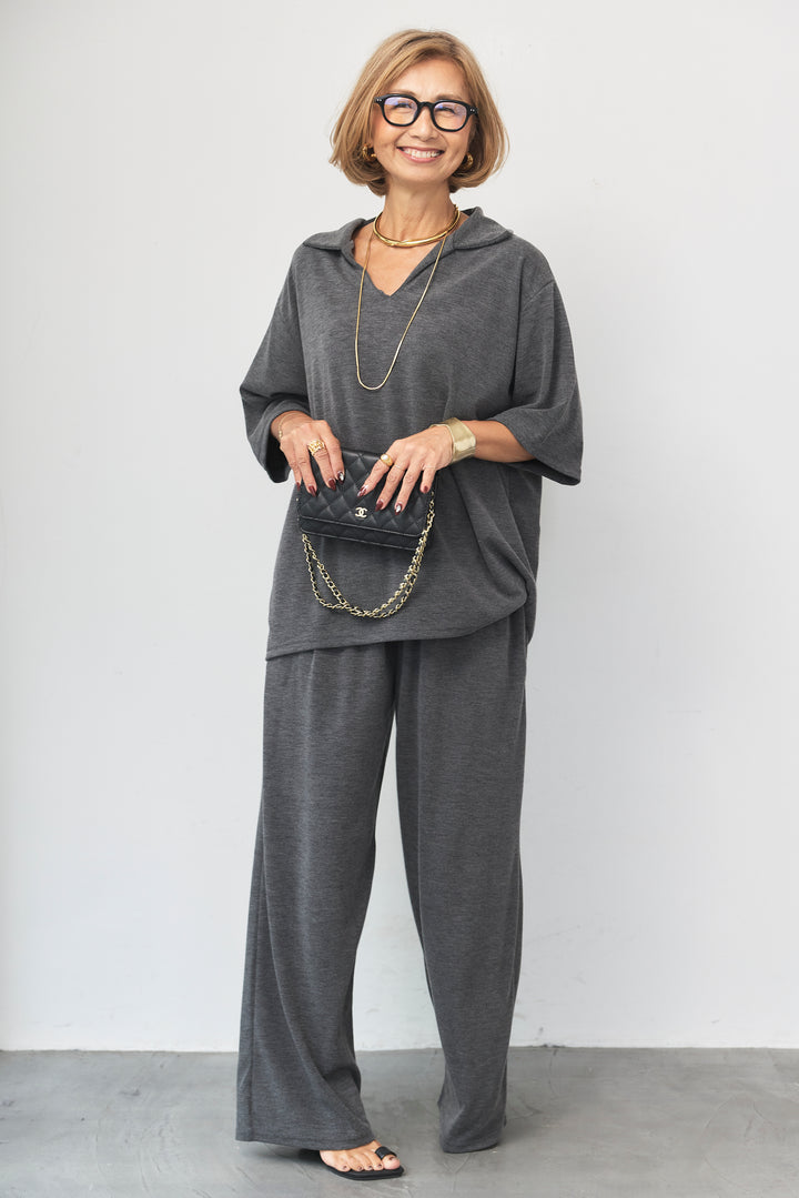 スキッパーポロ＋パンツ セットアップ