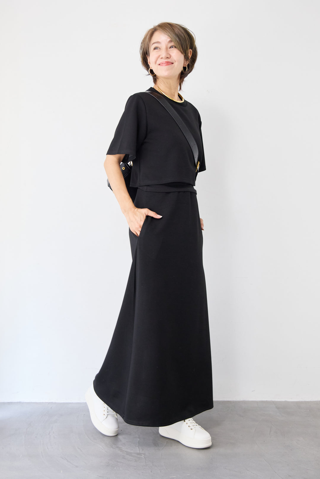 【2点セット】クロップドT+ロングスカート セットアップ