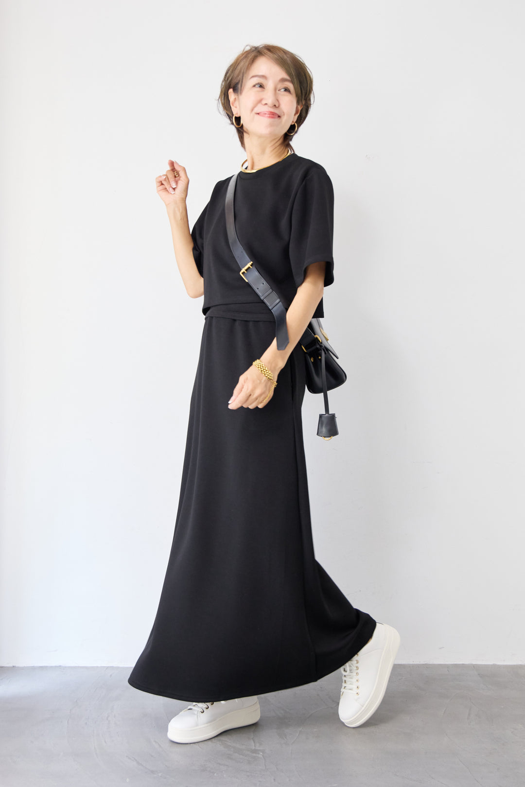 【2点セット】クロップドT+ロングスカート セットアップ