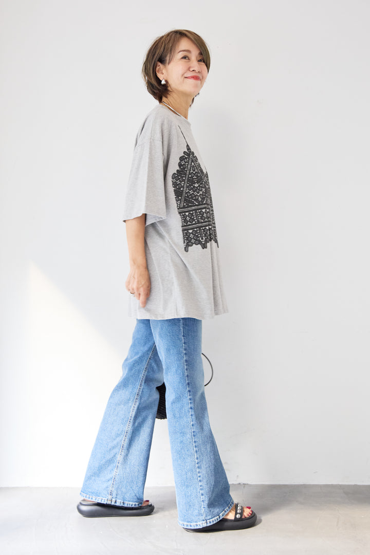 レースビスチェプリント Tシャツ
