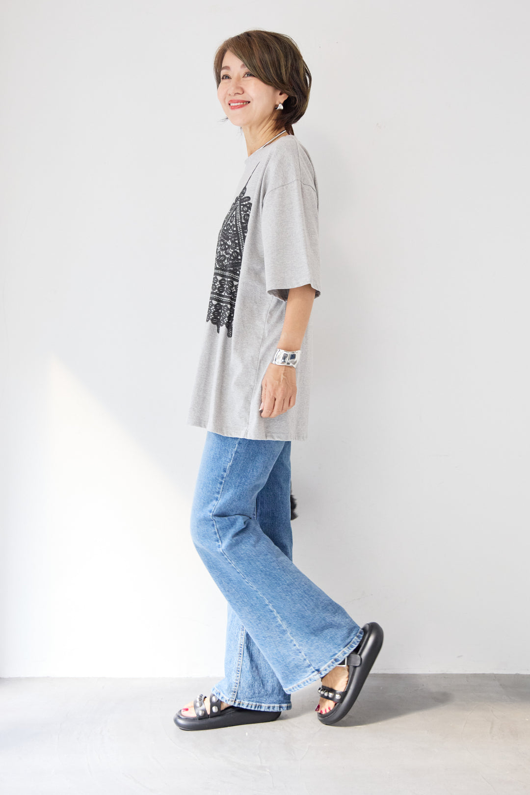 レースビスチェプリント Tシャツ