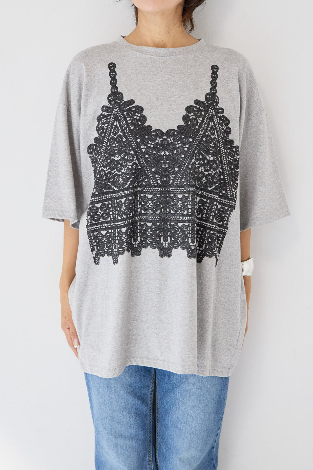 レースビスチェプリント Tシャツ