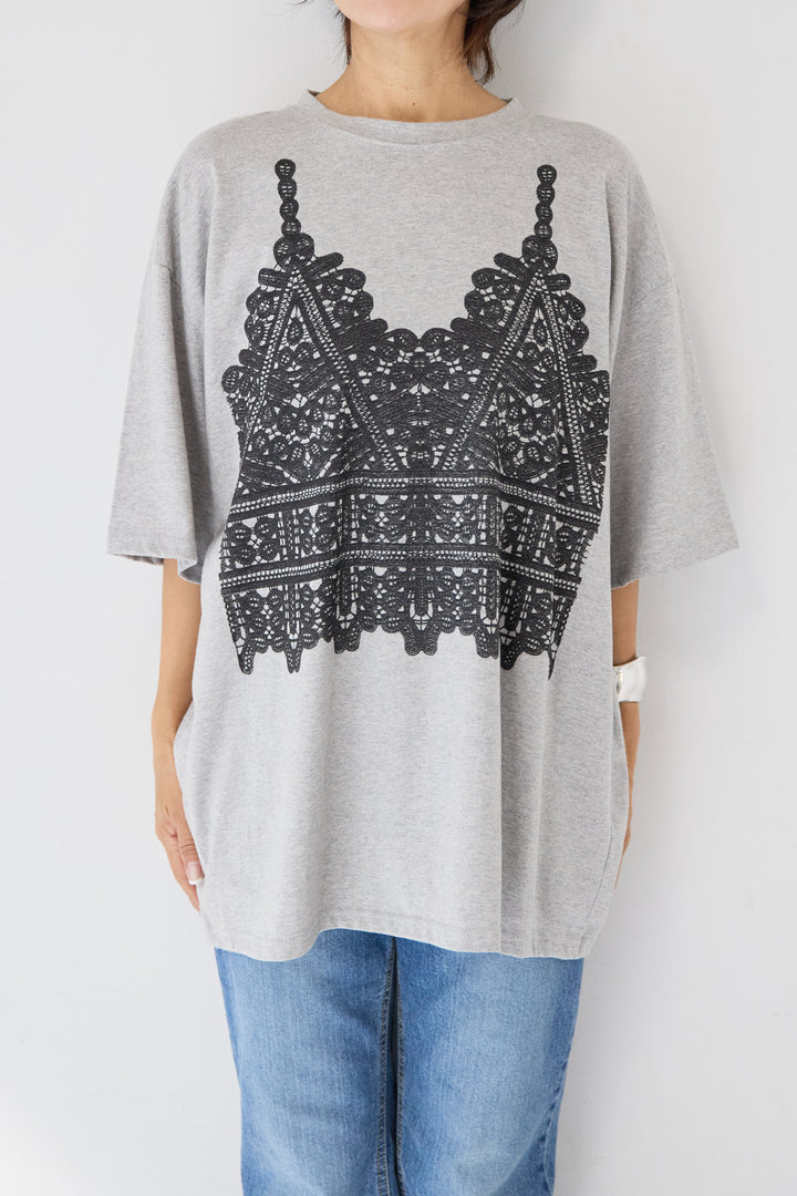 レースビスチェプリント Tシャツ