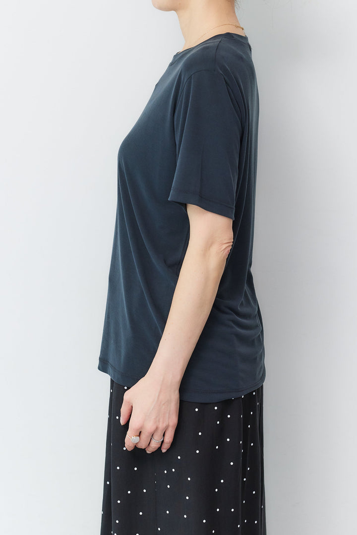 [SET]クルーネック スムースTシャツ+ドット柄ワイドパンツ(2set)