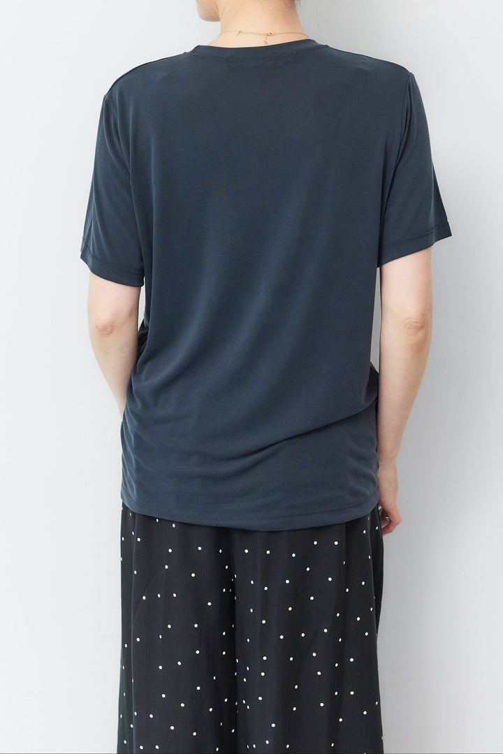 [SET]クルーネック スムースTシャツ+ドット柄ワイドパンツ(2set)