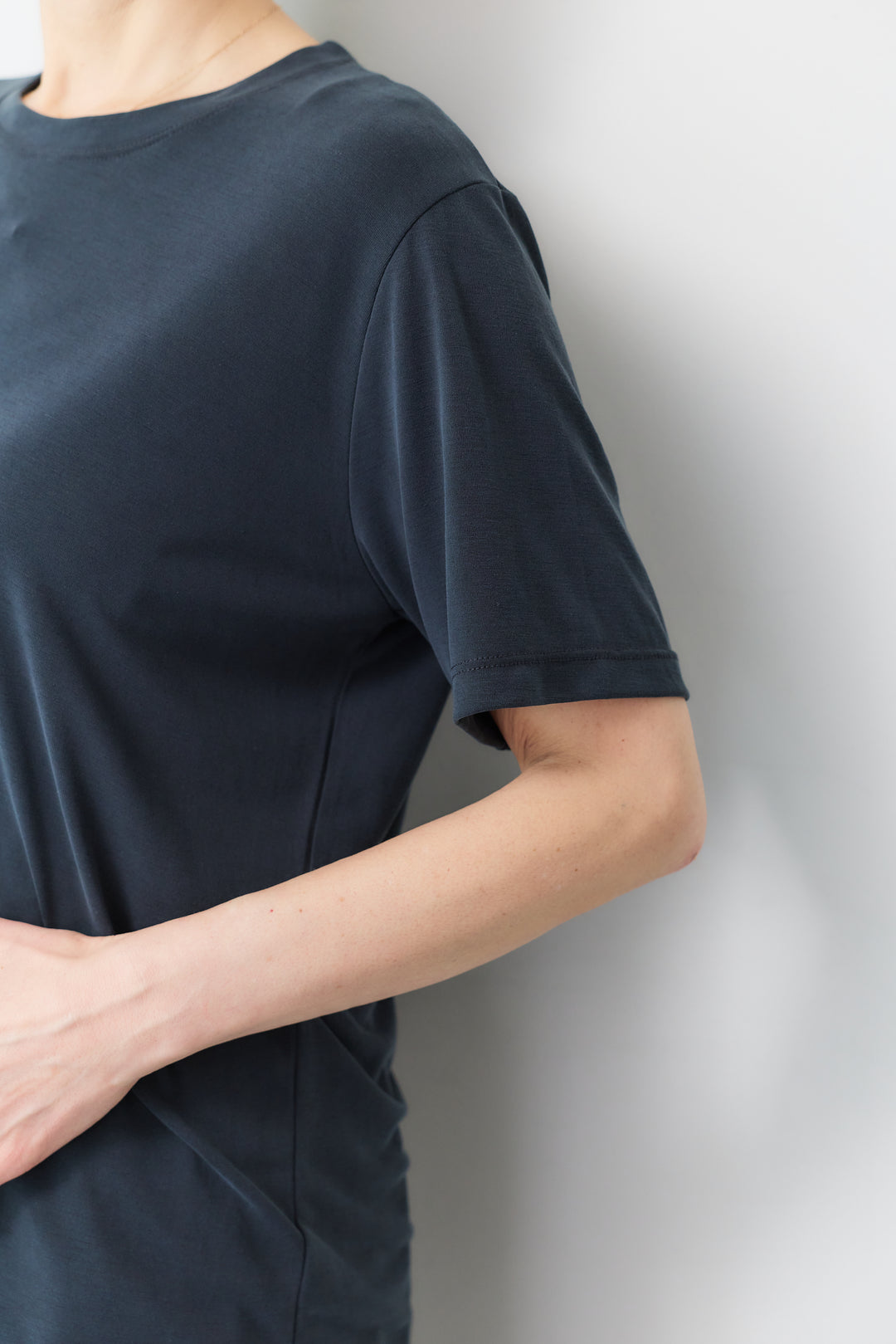 [SET]クルーネック スムースTシャツ+ドット柄ワイドパンツ(2set)