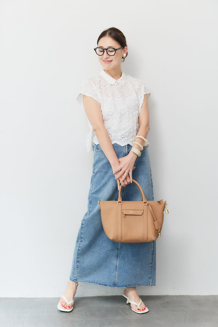 スリットロングデニムスカート