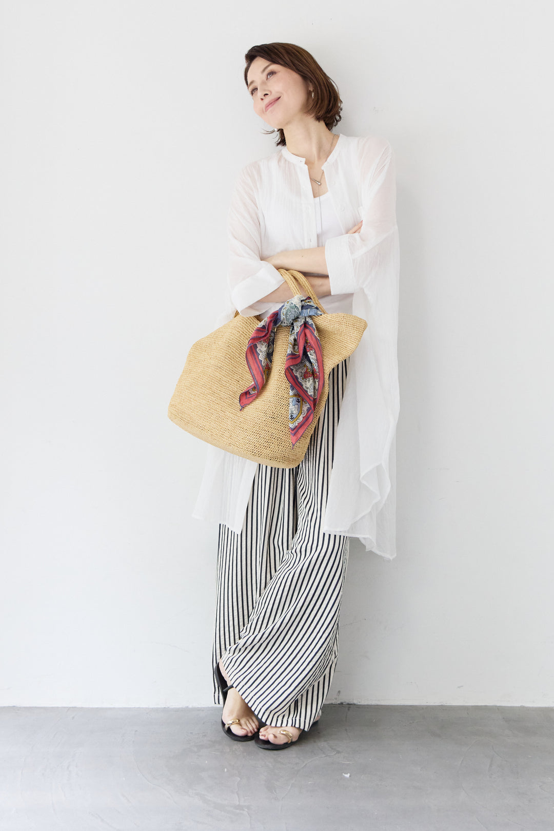 ワッシャー加工 ハーフスリーブ チュニックシャツ