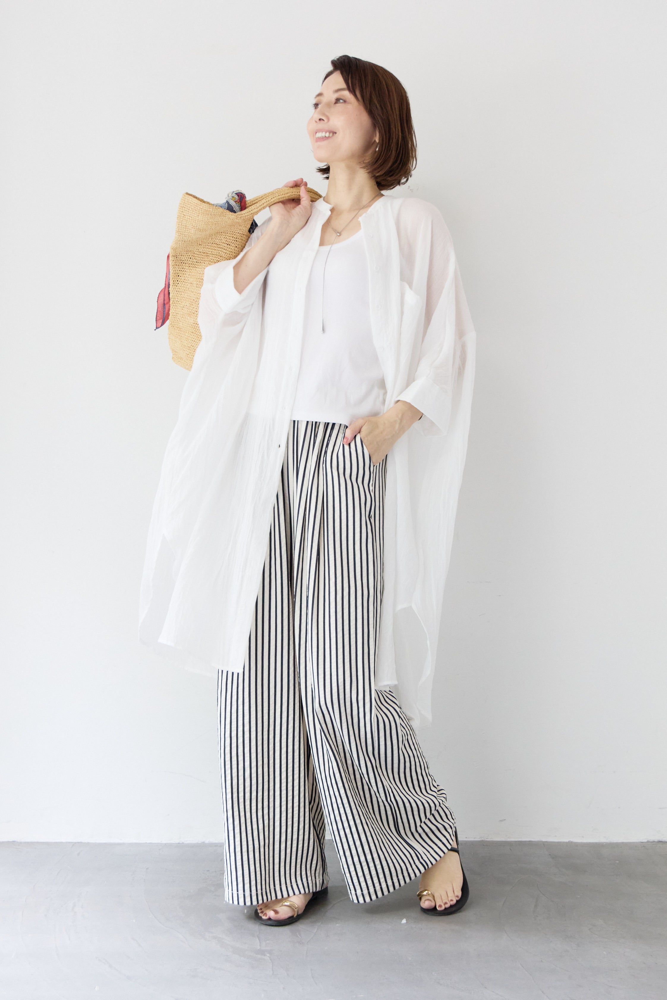 ワッシャー加工 ハーフスリーブ チュニックシャツ – plusotoha