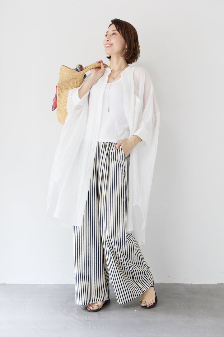 ワッシャー加工 ハーフスリーブ チュニックシャツ