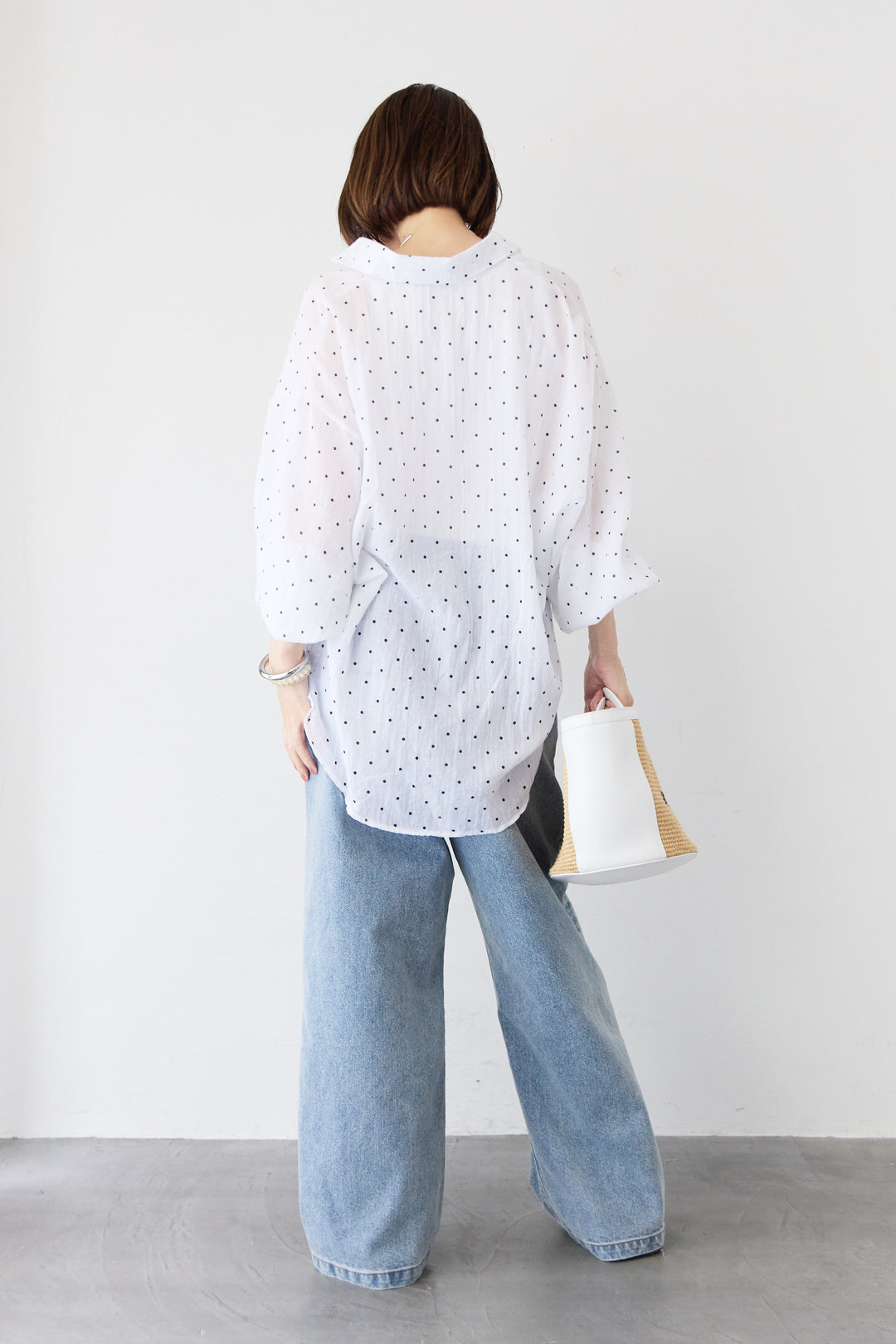 【接触冷感】ヴィンテージ ワイドストレート デニムパンツ