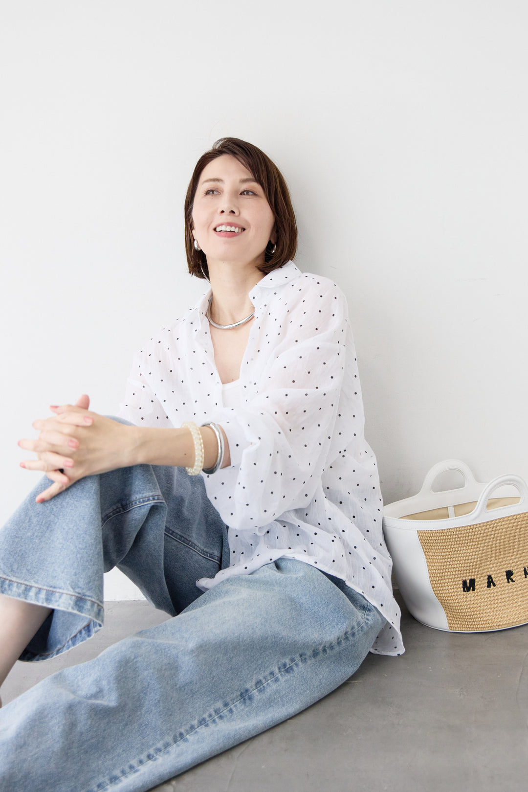 【接触冷感】ヴィンテージ ワイドストレート デニムパンツ