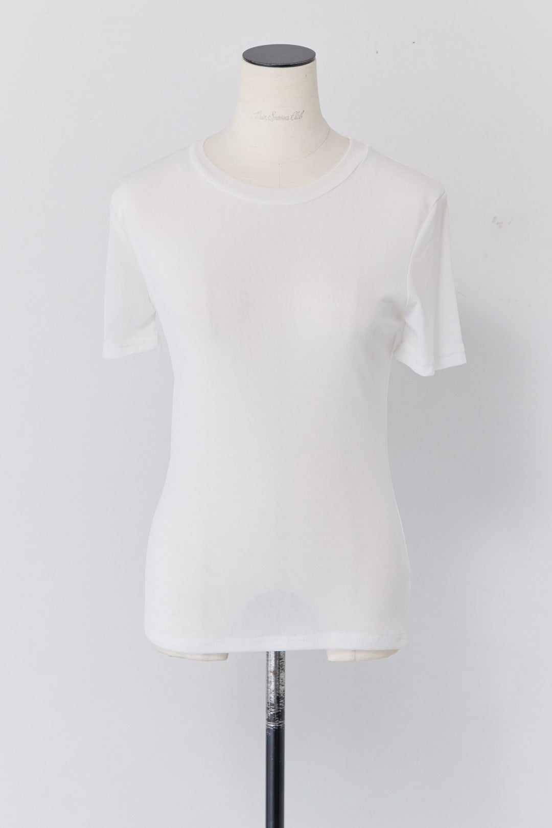[SET]異素材切替 クルーネック タイトフィット プルオーバー+袖メッシュ切替 ブラック タイトシルエットTシャツ(2set)