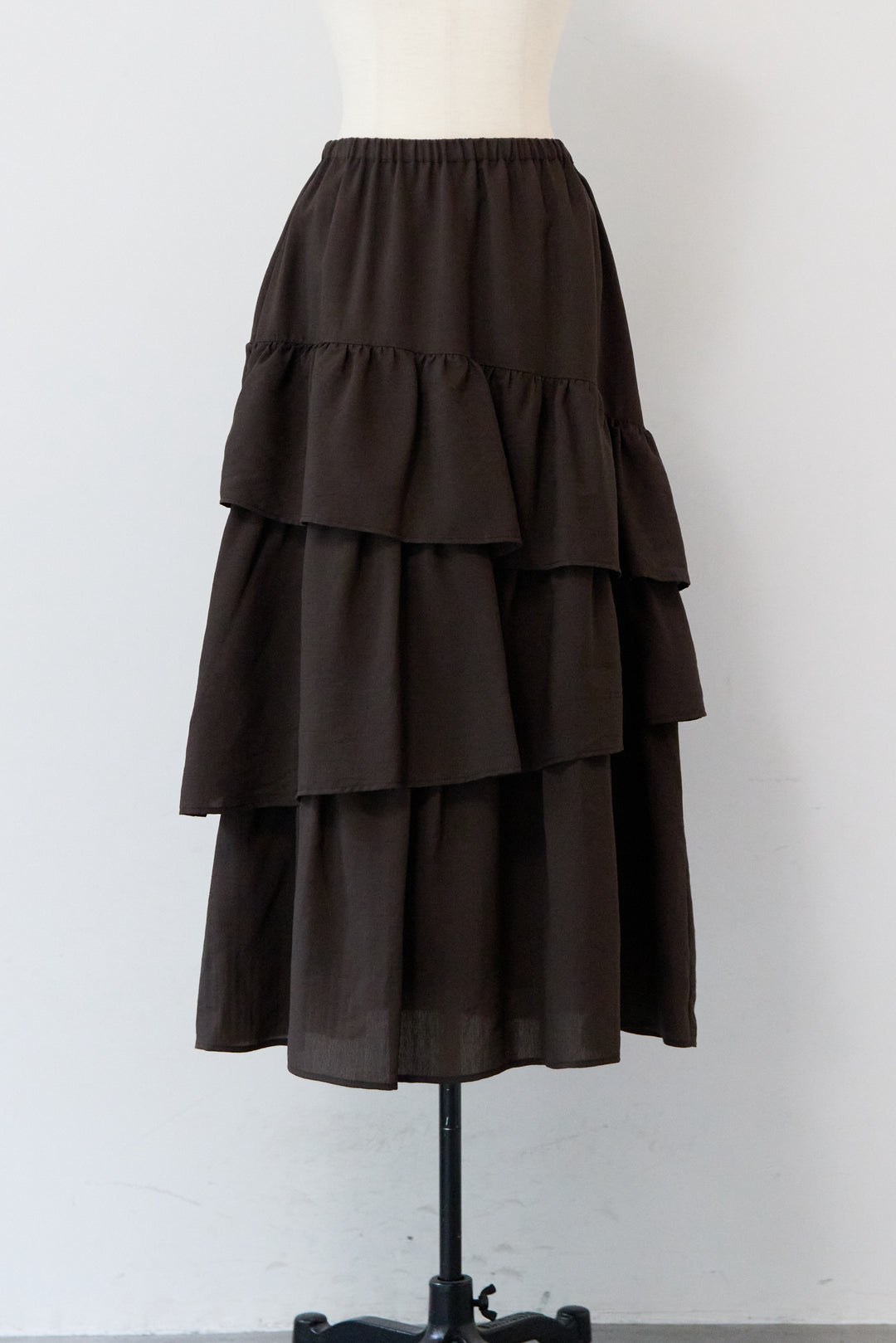 アシンメトリー ティアード ウエストゴムスカート