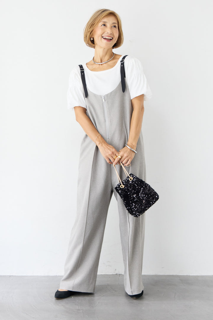 [SET]ベルテッドテロペット+パフスリーブカットソー(2set)
