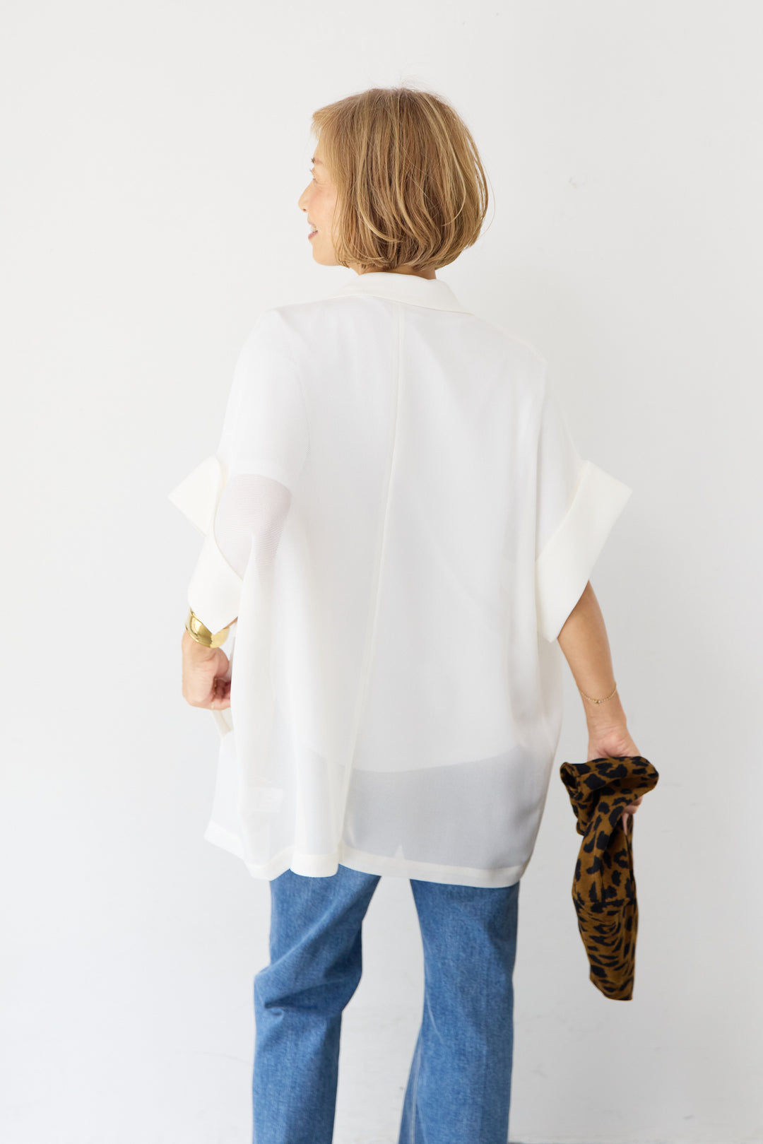 [SET]ハーフスリーブメッシュジャケット+BONJOURロゴプリントTシャツ(2set)