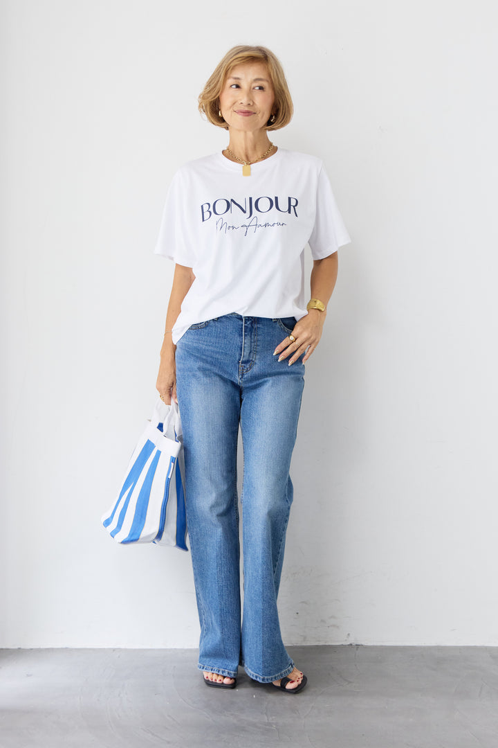 BONJOURロゴプリントTシャツ