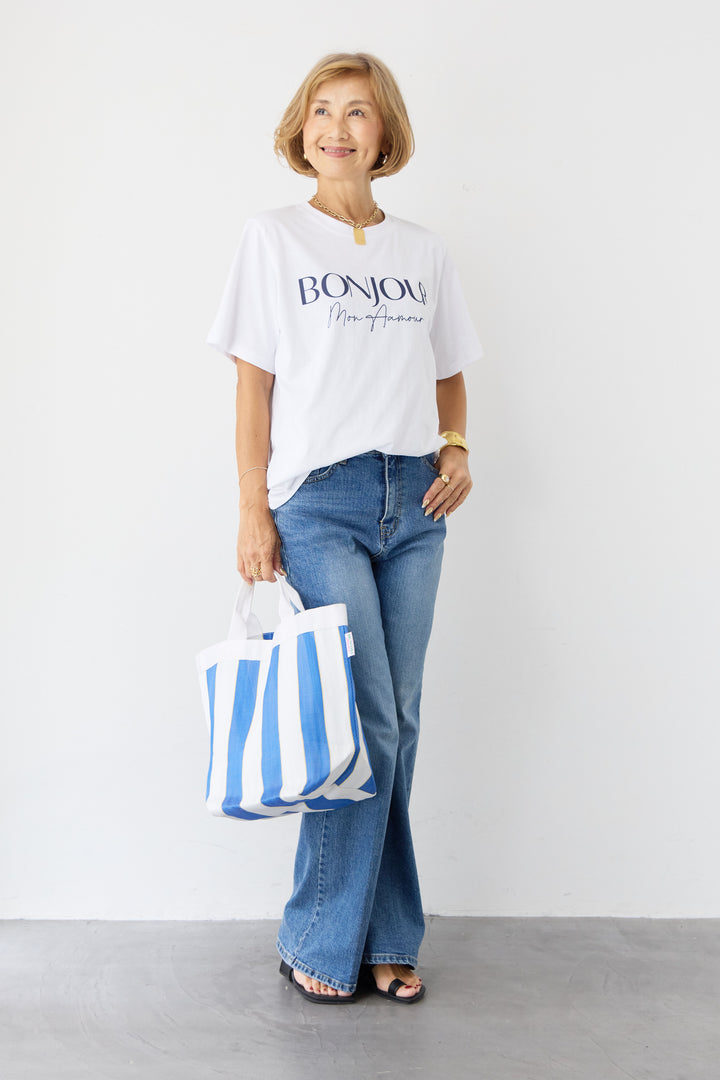 BONJOURロゴプリントTシャツ