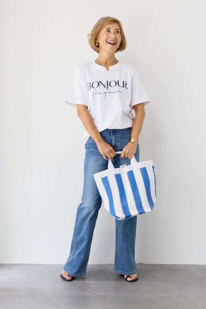 BONJOURロゴプリントTシャツ