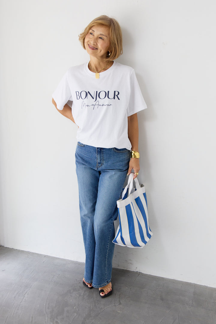 BONJOURロゴプリントTシャツ