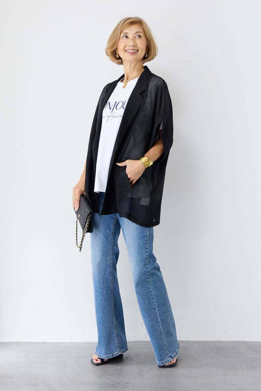 ハーフスリーブメッシュジャケット