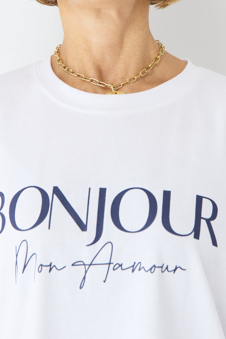 BONJOURロゴプリントTシャツ