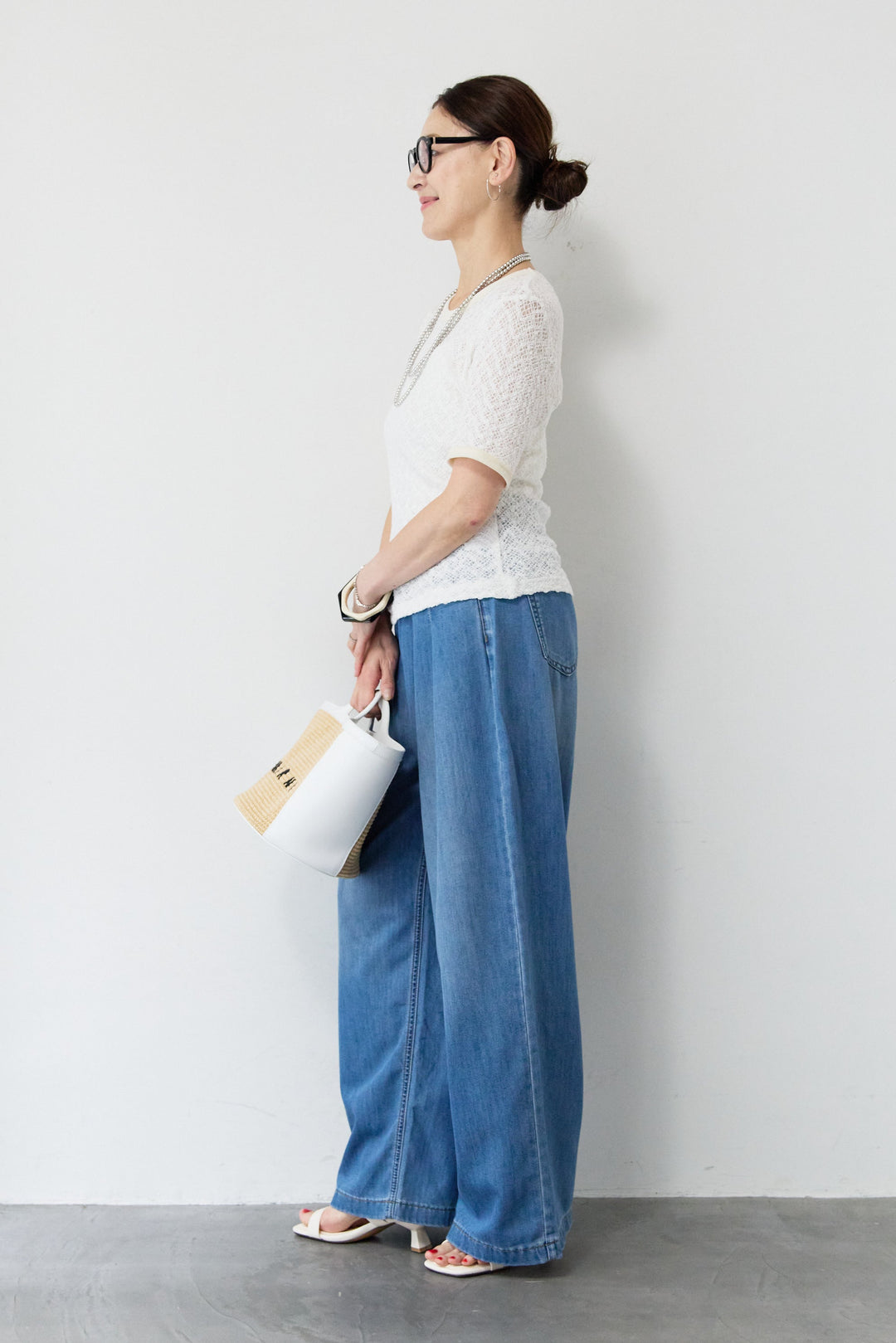 【接触冷感】クールストレッチテンセルデニムパンツ