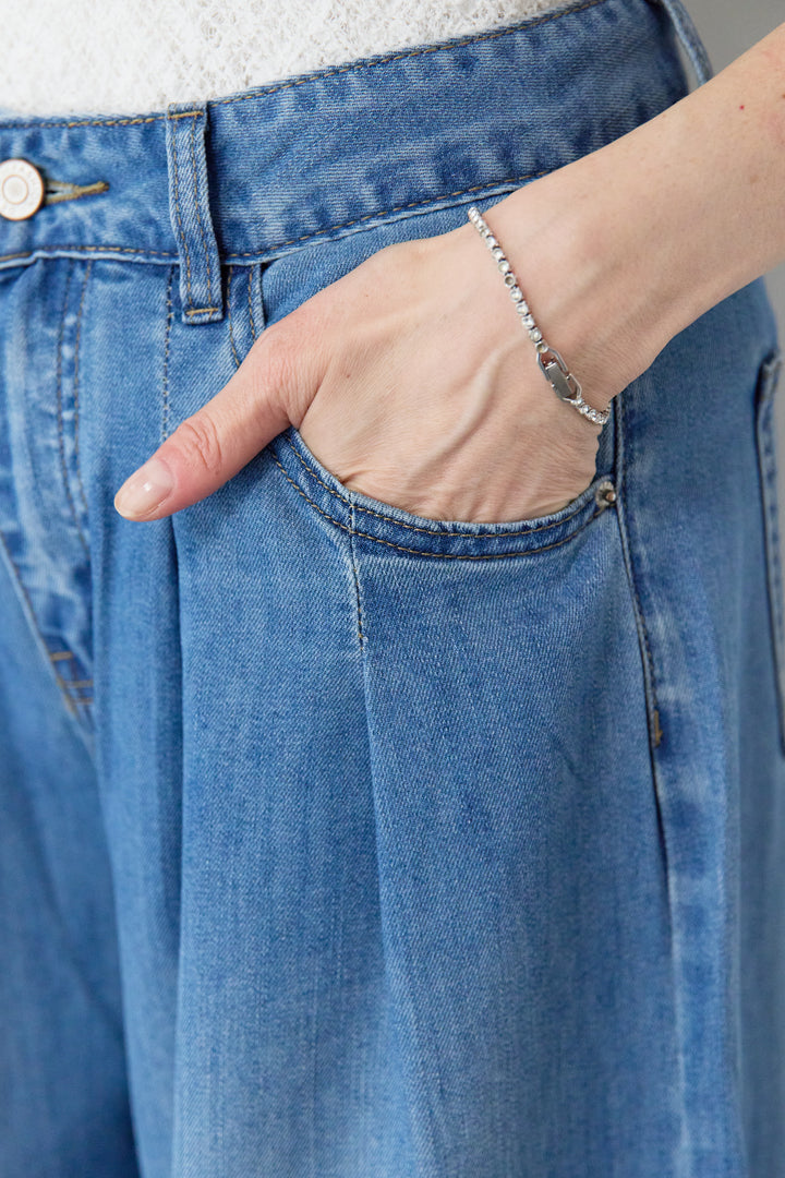 【接触冷感】クールストレッチテンセルデニムパンツ