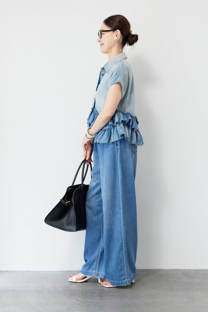 【接触冷感】クールストレッチテンセルデニムパンツ