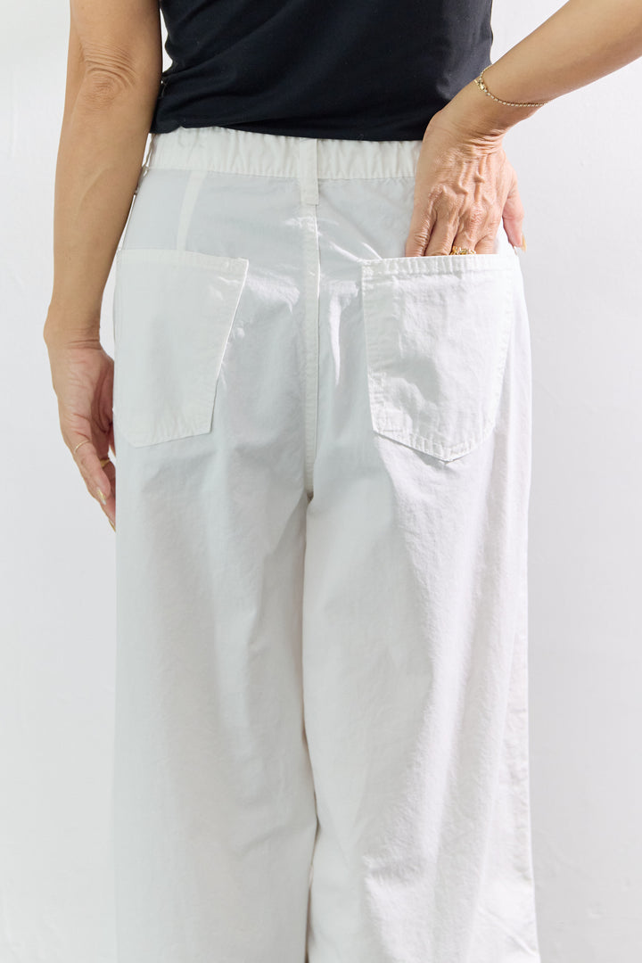 [SET]フロントフリルブラウス+コットンタックワイドパンツ(2set)