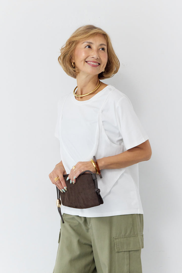 [SET]シアーレイヤードキャミTシャツ+テンセルカーゴパンツ(2set)